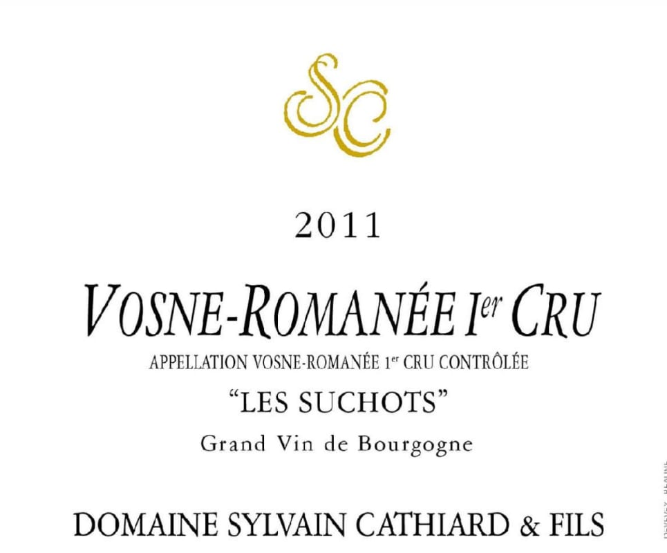 Sylvain Cathiard Vosne-Romanee Les Suchots Premier Cru 2011 Front Label