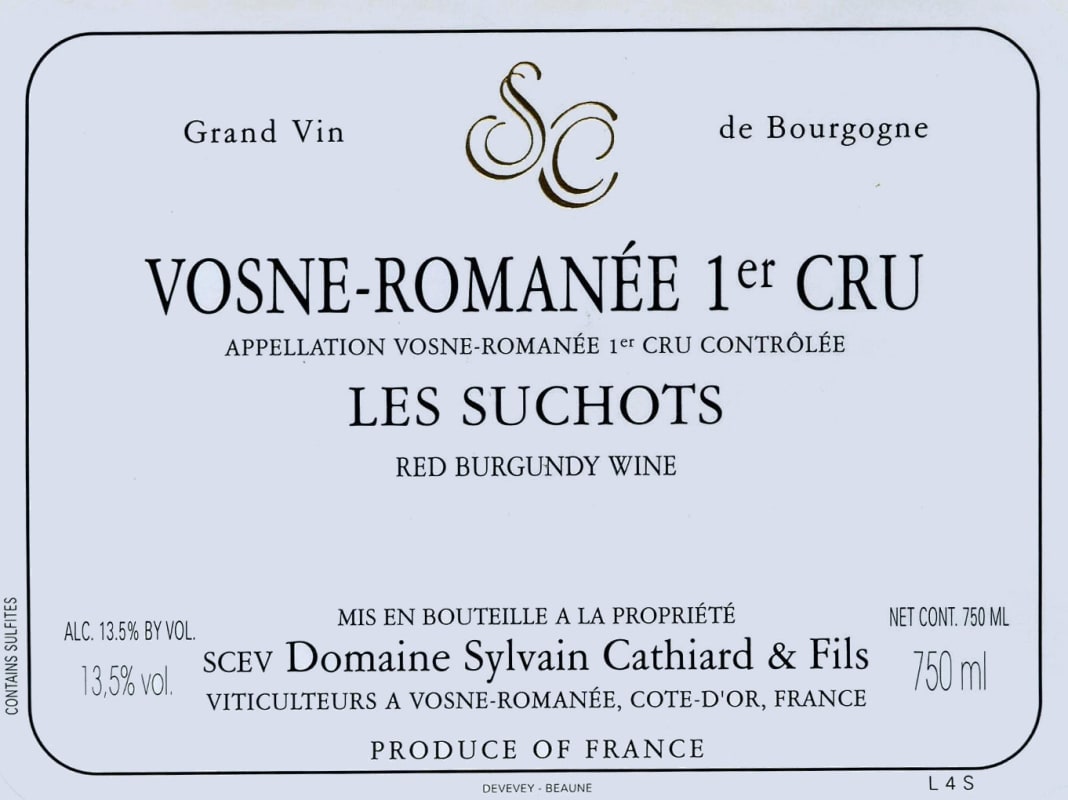 Sylvain Cathiard Vosne-Romanee Les Suchots Premier Cru 2006 Front Label
