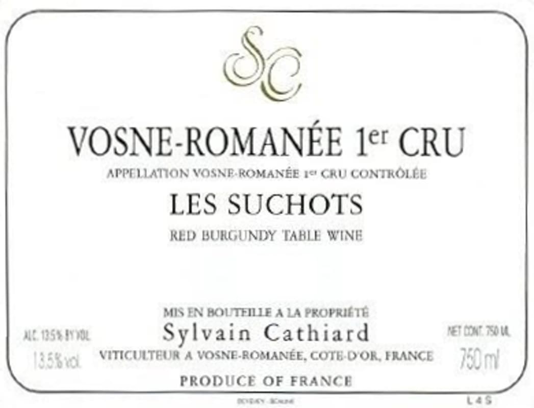 Sylvain Cathiard Vosne-Romanee Les Suchots Premier Cru 2004 Front Label