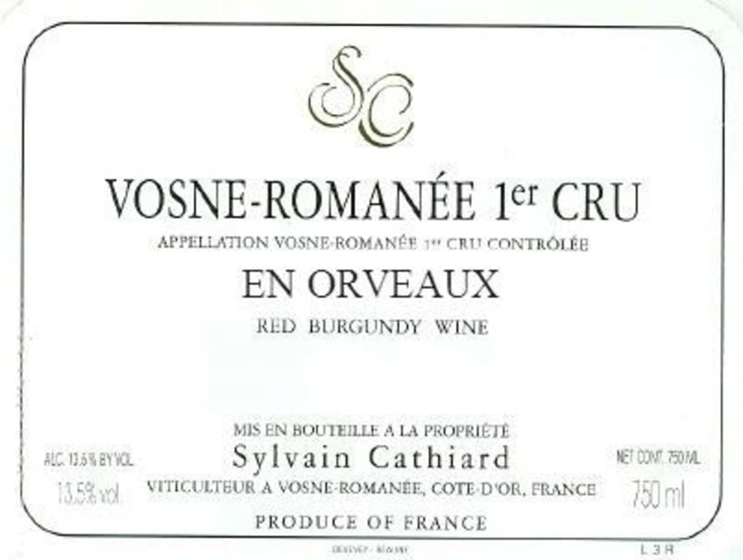 Sylvain Cathiard Vosne-Romanee En Orveaux Premier Cru 2014 Front Label