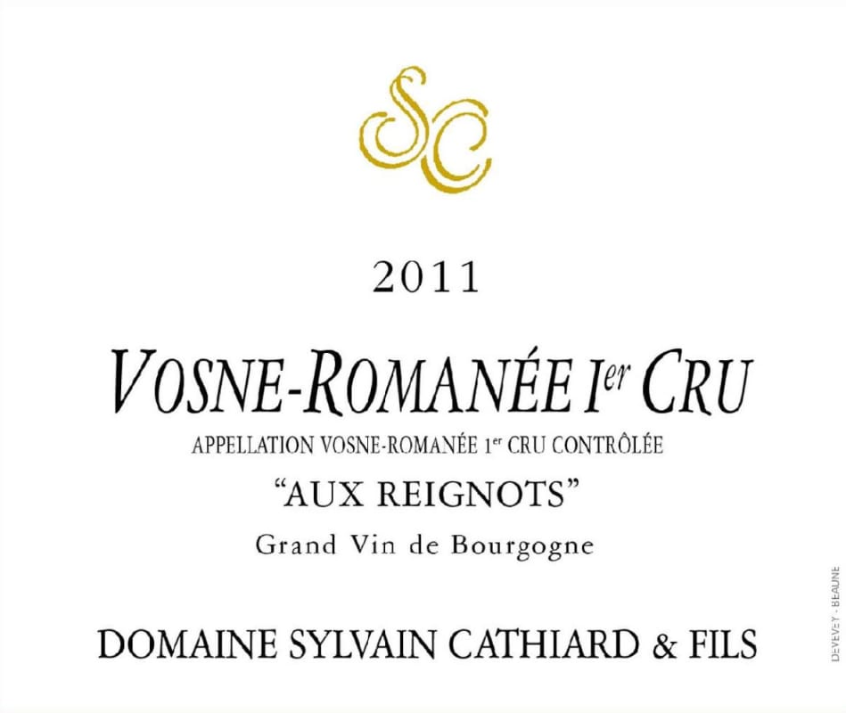 Sylvain Cathiard Vosne-Romanee Aux Reignots Premier Cru 2011 Front Label