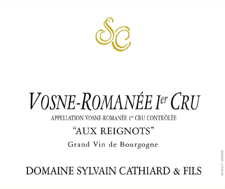 Sylvain Cathiard Vosne-Romanee Aux Reignots Premier Cru 2012 Front Label