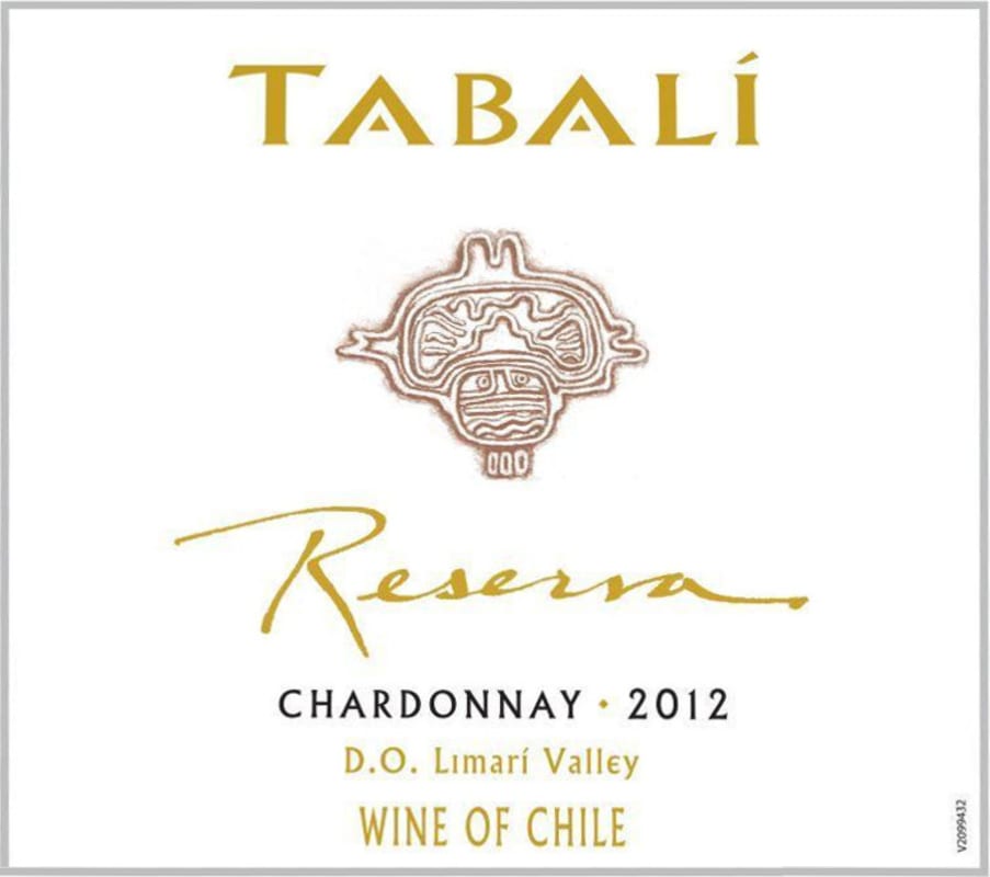 Tabali Reserva Chardonnay 2012 Front Label