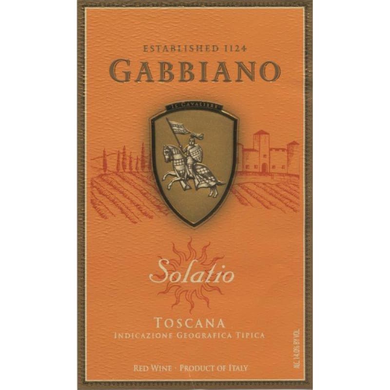 Gabbiano Solatio Red 2013 Front Label