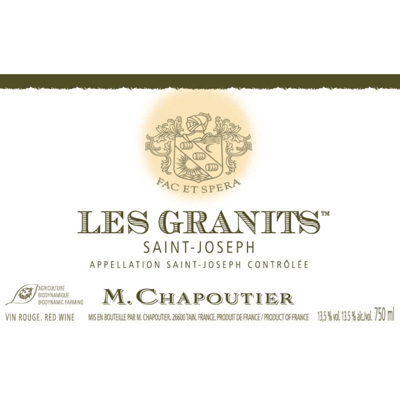 M. Chapoutier Saint-Joseph Les Granits Rouge 2013 Front Label