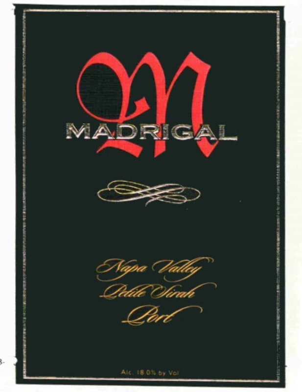 Madrigal Vineyards Petite Sirah Port 2010 Front Label