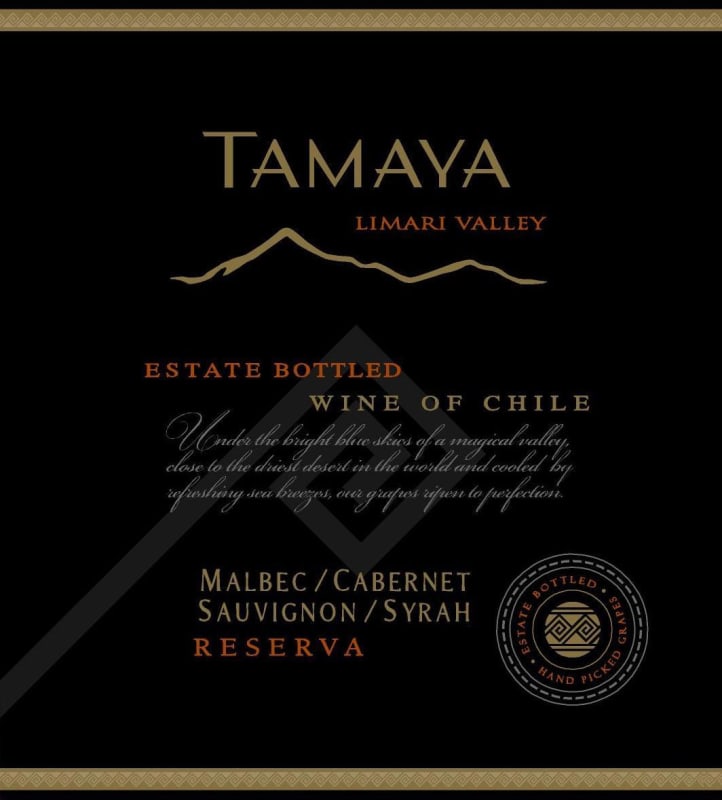 Tamaya Reserva Malbec/Cabernet Sauvignon/Syrah 2013 Front Label