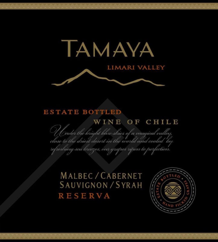 Tamaya Reserva Malbec/Cabernet Sauvignon/Syrah 2012 Front Label