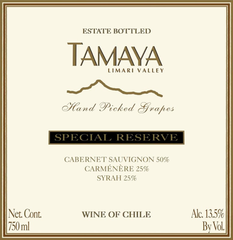 Tamaya Especial Reserva Cabernet Sauvignon Carmenere Syrah 2006 Front Label