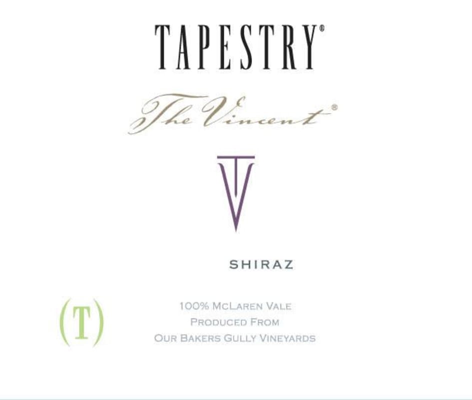 Tapestry The Vincent Shiraz 2009 Front Label