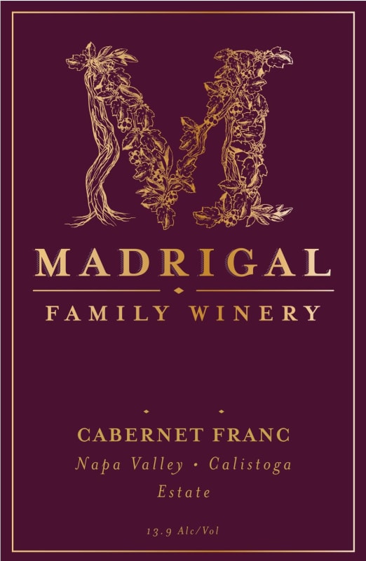 Madrigal Vineyards Cabernet Franc 2012 Front Label