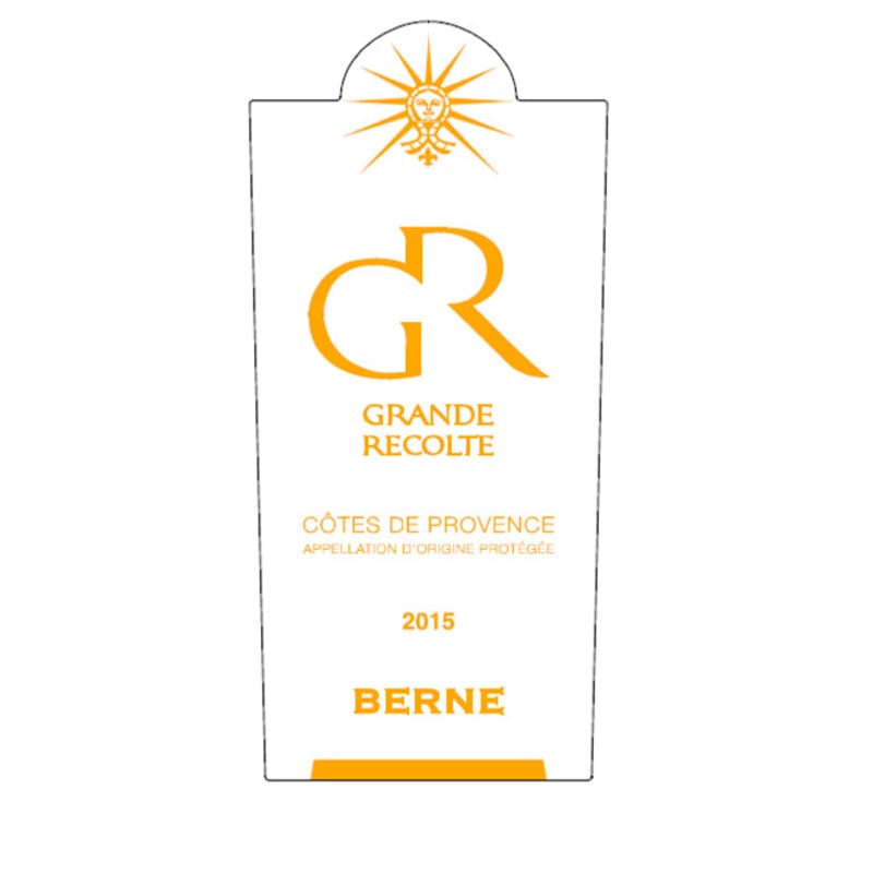 Chateau De Berne Grande Recolte 2015 Front Label