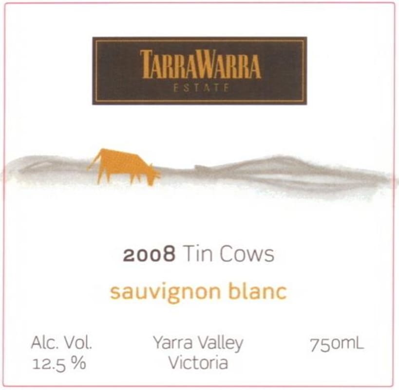 TarraWarra Estate Tin Cows Sauvignon Blanc 2008 Front Label