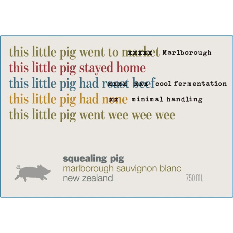 Squealing Pig Sauvignon Blanc 2013 Front Label