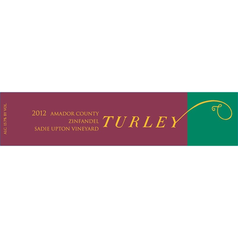 Turley Sadie Upton Zinfandel 2012 Front Label