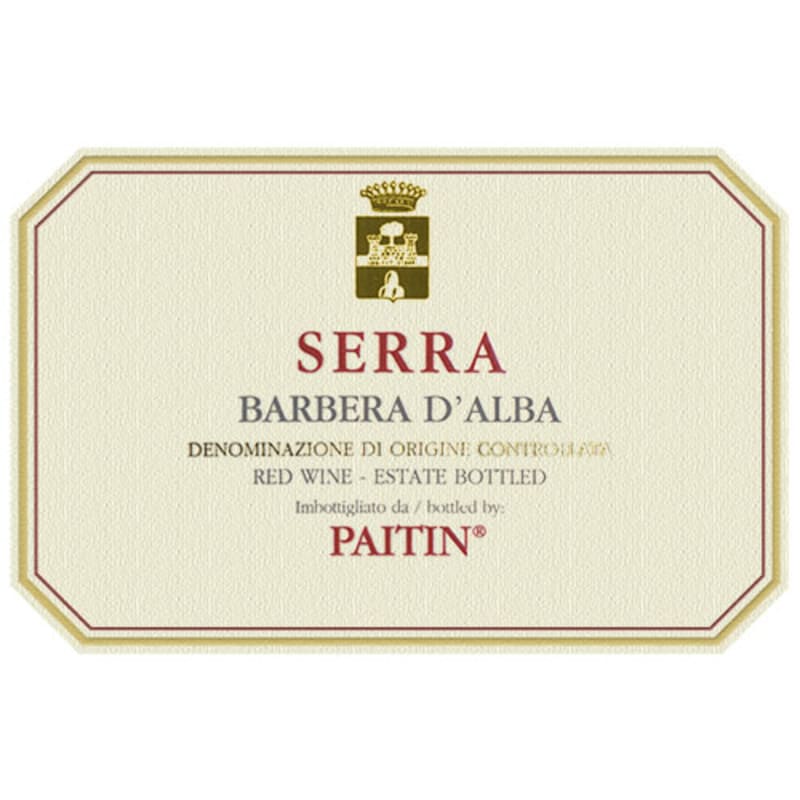 Paitin Serra Barbera d'Alba 2013 Front Label