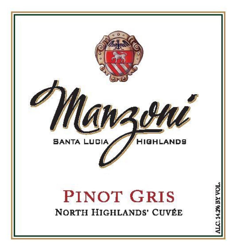 Manzoni Pinot Gris 2014 Front Label