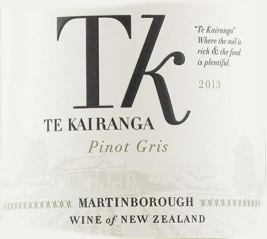 Te Kairanga Pinot Gris 2013 Front Label