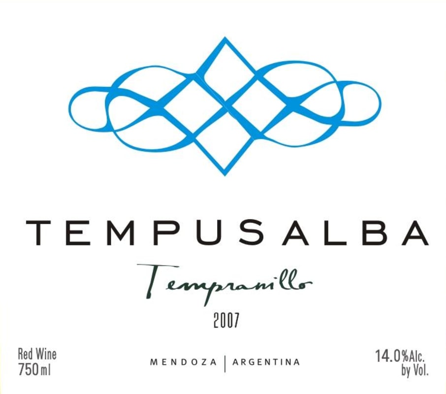 Tempus Alba Tempus Tempranillo 2007 Front Label