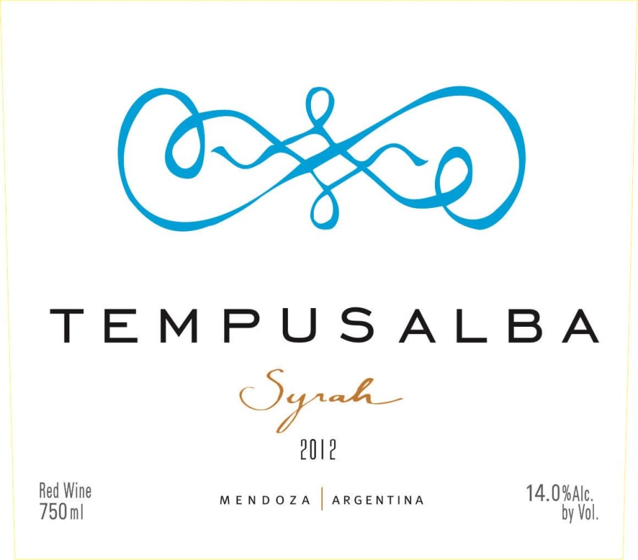 Tempus Alba Tempus Syrah 2012 Front Label