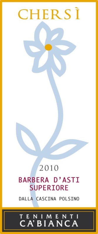 Ca' Bianca Chersi Barbera d'Asti Superiore 2010 Front Label