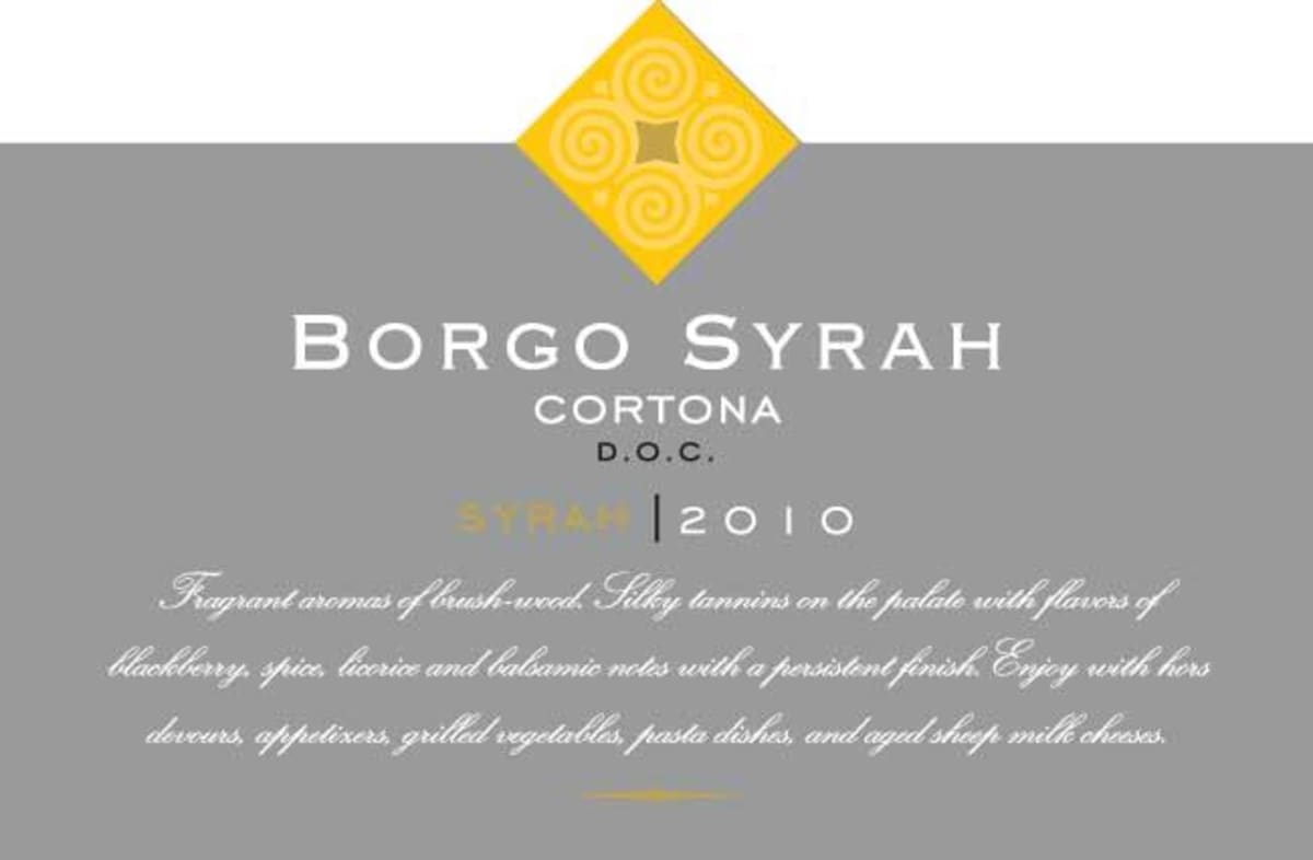 Tenimenti Luigi d'Alessandro Cortona Manzano Borgo Syrah 2010 Front Label