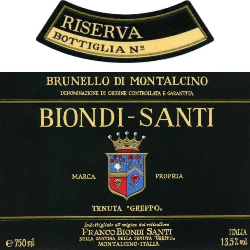 Biondi-Santi Tenuta Greppo Brunello di Montalcino Riserva 2008 Front Label