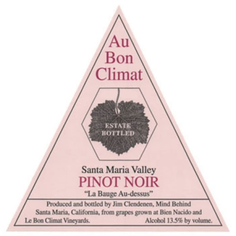 Au Bon Climat La Bauge Au-Dessus Pinot Noir 2012 Front Label