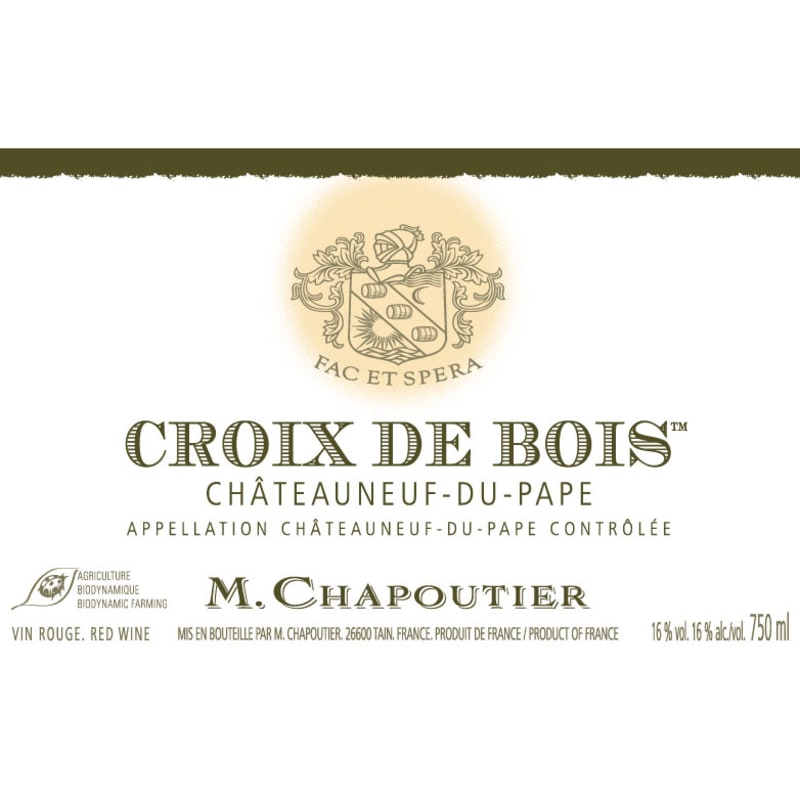 M. Chapoutier Chateauneuf-du-Pape Croix de Bois 2012 Front Label