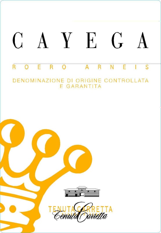 Tenuta Carretta Cayega Roero Arneis 2013 Front Label