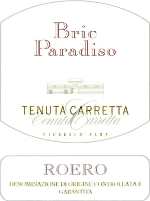 Tenuta Carretta Bric Paradiso 2010 Front Label