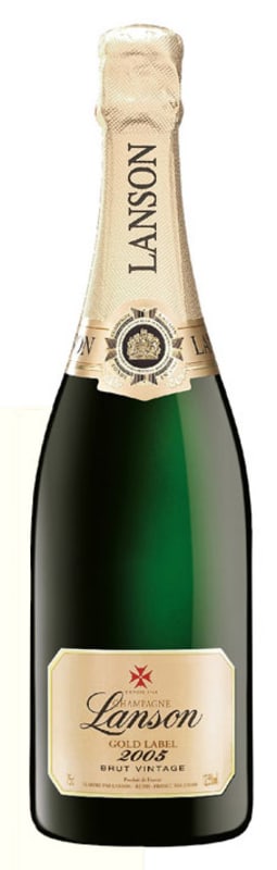 Lanson Gold Label Brut 2005 Front Bottle Shot