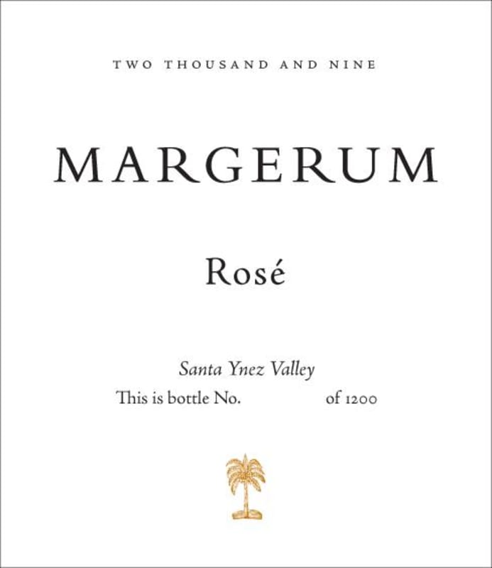 Margerum Rose 2009 Front Label