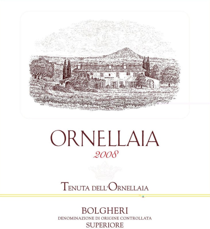 Ornellaia Tuscany Vertical Collection Superiore 2008 Front Label