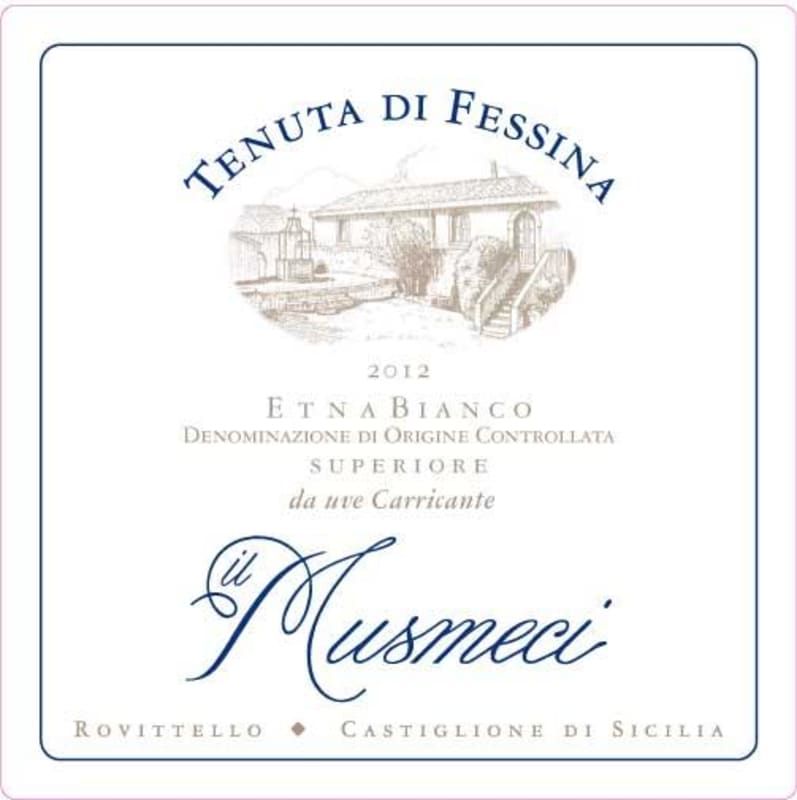 Fessina Musmeci Superiore Etna Bianco 2012 Front Label