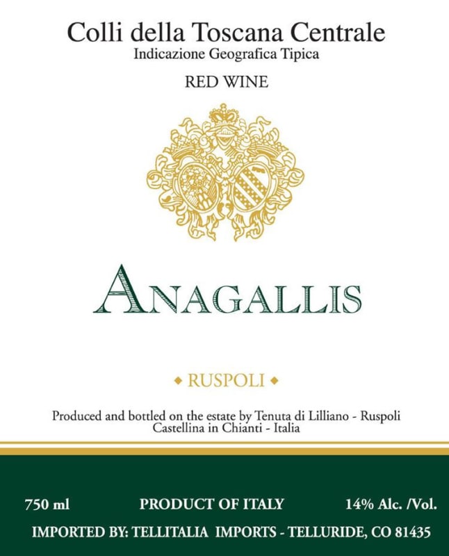 Lilliano Colli della Toscana Centrale Anagallis 2011 Front Label