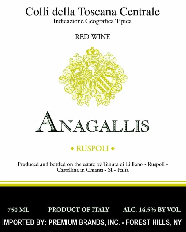 Lilliano Colli della Toscana Centrale Anagallis 2008 Front Label