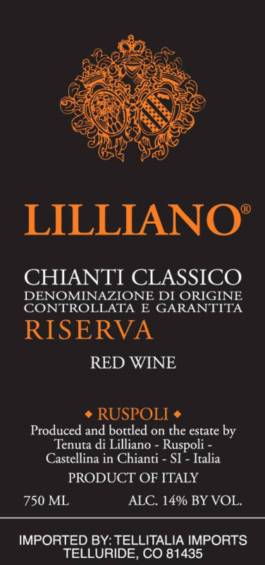 Lilliano Chianti Classico Riserva 2011 Front Label