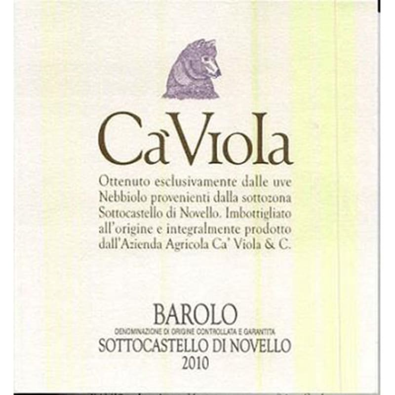 Ca'Viola Barolo Sottocastello di Novello 2011 Front Label