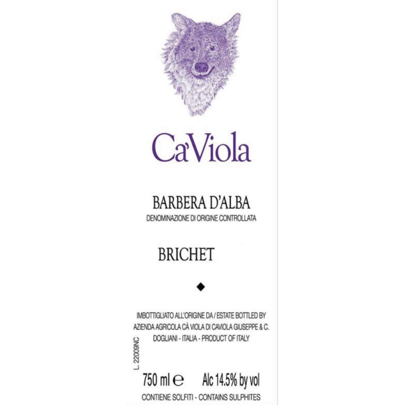 Ca'Viola Brichet Barbera d'Alba 2013 Front Label