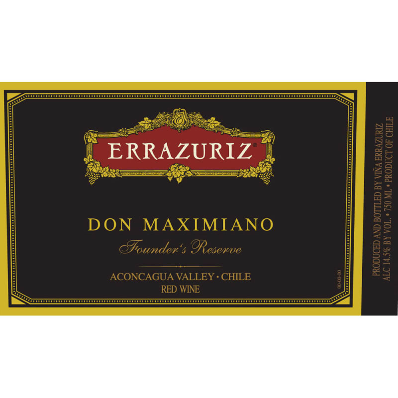 Errazuriz Don Maximiano Founder's Reserve 2013 Front Label