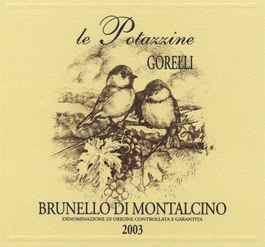 Le Potazzine Gorelli Brunello di Montalcino 2003 Front Label