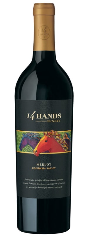 14 Hands Merlot 2014 Front Bottle Shot
