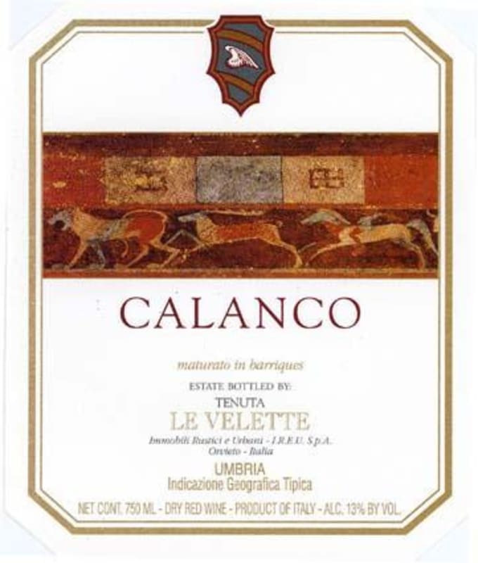 Le Velette Umbria Calanco Rosso 2003 Front Label