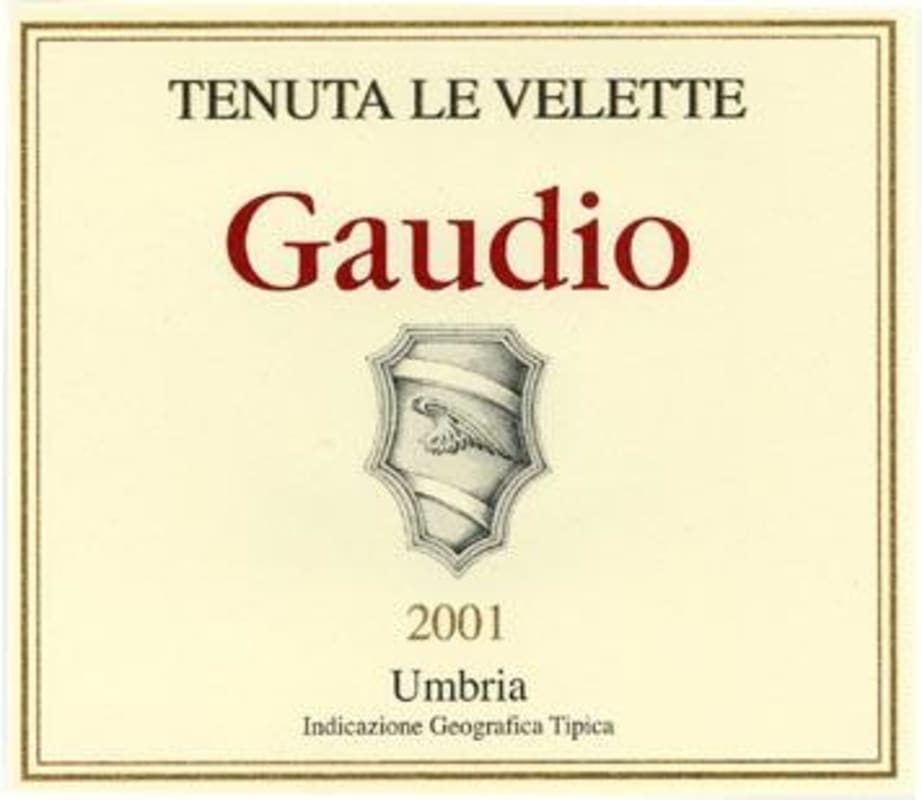 Le Velette Umbria Gaudio Rosso 2001 Front Label