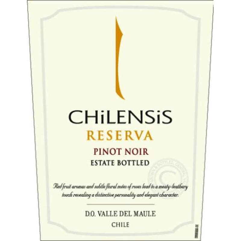 Chilensis Reserva Pinot Noir 2014 Front Label