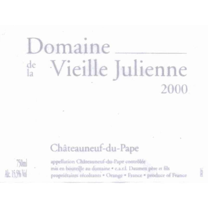 Domaine de la Vieille Julienne Chateauneuf-du-Pape Vieilles Vignes 2000 Front Label