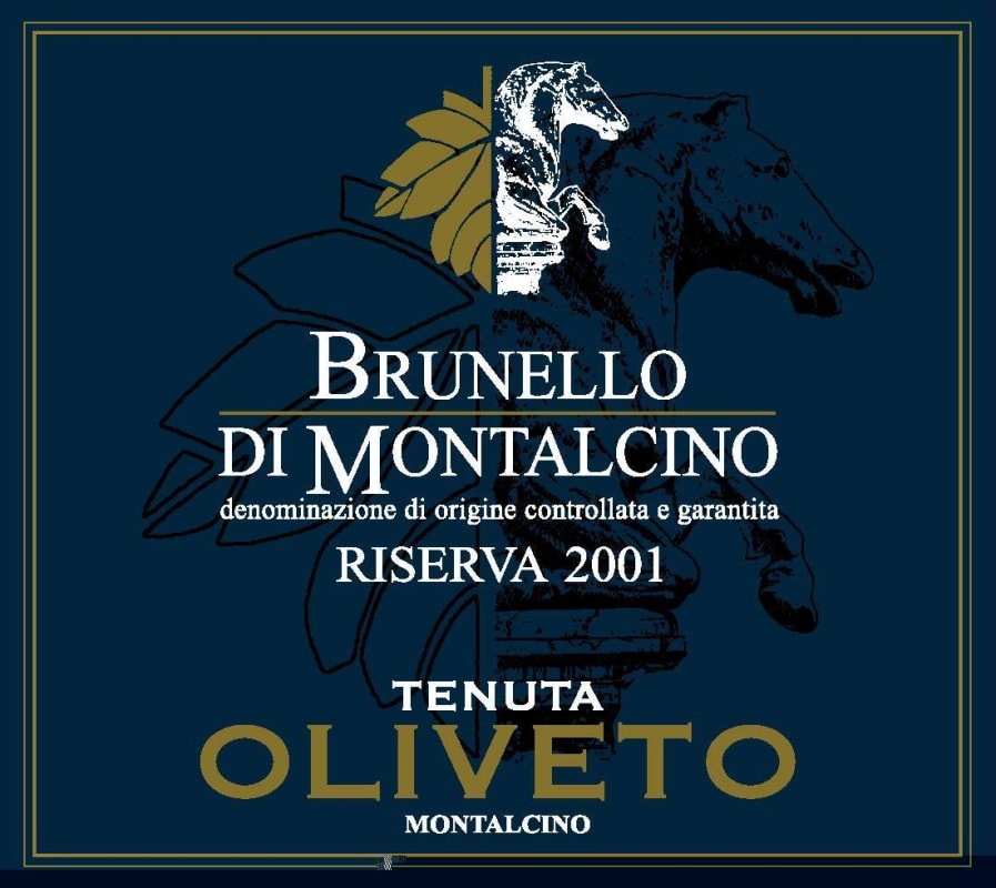 Tenuta Oliveto Brunello di Montalcino Riserva 2001 Front Label