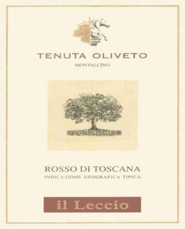 Tenuta Oliveto Toscana Il Leccio Rosso 2000 Front Label