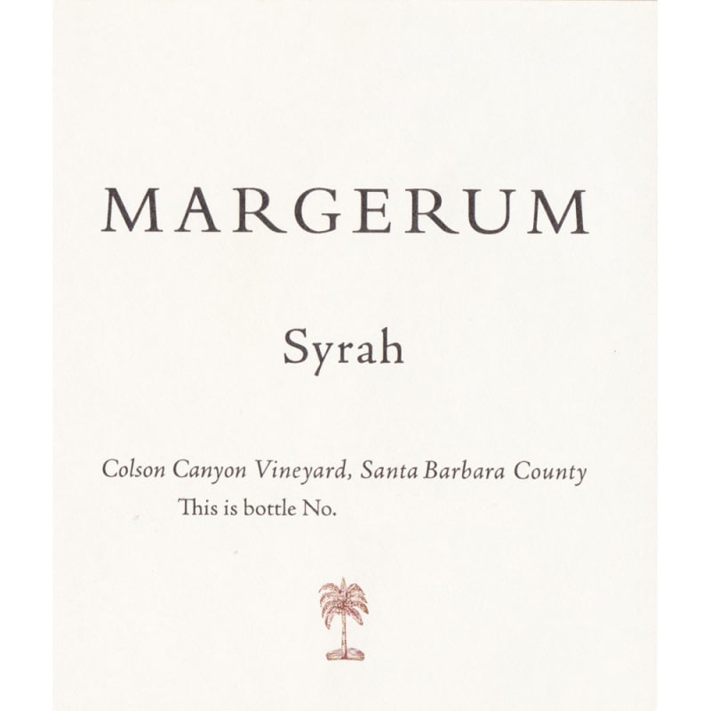 Margerum Colson Canyon Vineyard Syrah 2013 Front Label